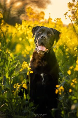 portrait d'un chien cane corso chien dans les colza en essonne portrait cane corso chien colza essonne